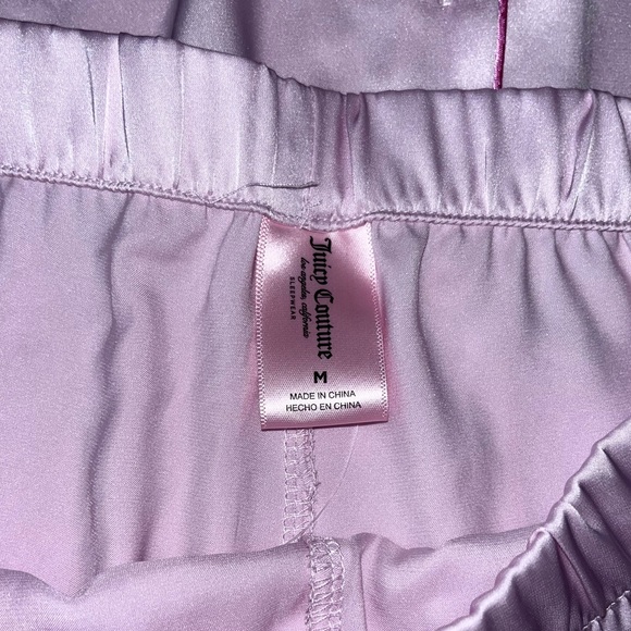 Nwt juicy couture baby pink satin pajamas set with rhinestone logo size M - Picture 8 of 11